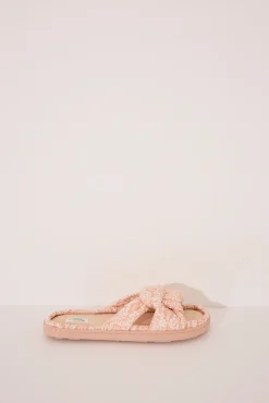 Women'secret Zapatillas casa pala nudo rafia melocotón