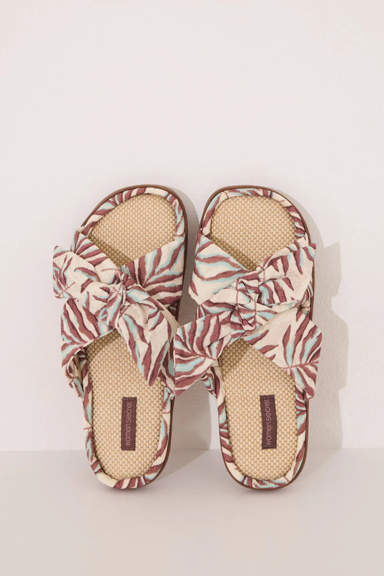 Women'secret Zapatillas casa rafia print tropical