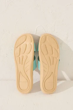 Women'secret Zapatillas casa rafia turquesa