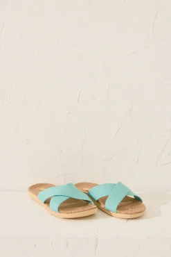 Women'secret Zapatillas casa rafia turquesa