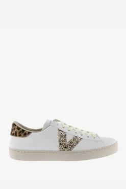 Victoria Zapatillas de efecto piel Berlín con logotipo de glitter y trasera animal print