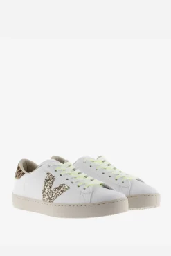 Victoria Zapatillas de efecto piel Berlín con logotipo de glitter y trasera animal print