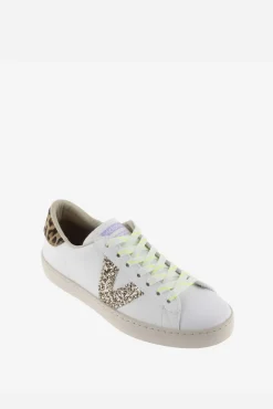 Victoria Zapatillas de efecto piel Berlín con logotipo de glitter y trasera animal print