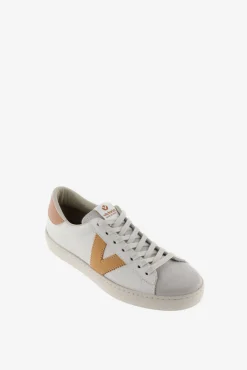 Victoria Zapatillas de piel Berlín con piezas en contraste y puntera de serraje