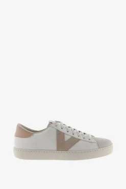 Victoria Zapatillas de piel Berlín con piezas en contraste y puntera de serraje